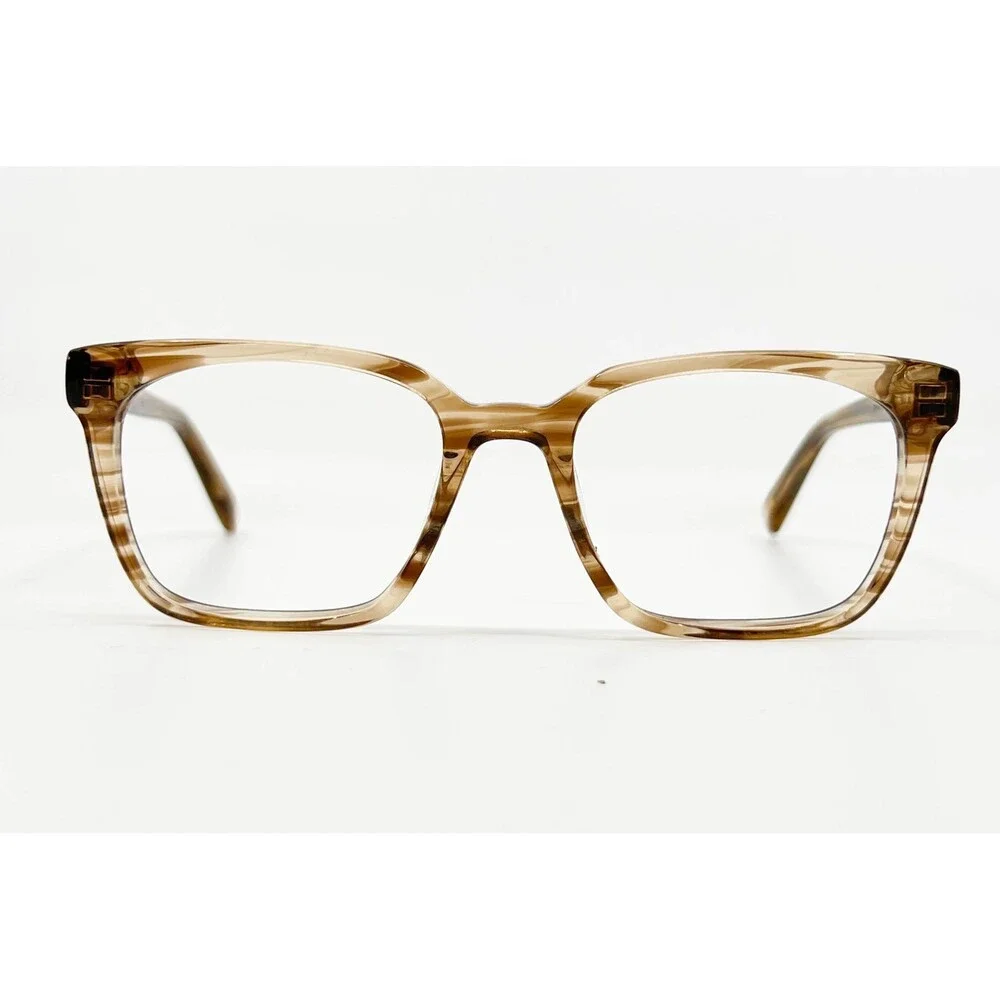 Warby Parker Hughes Eyeglass Frames Unisex Brown Striped 49-17-140